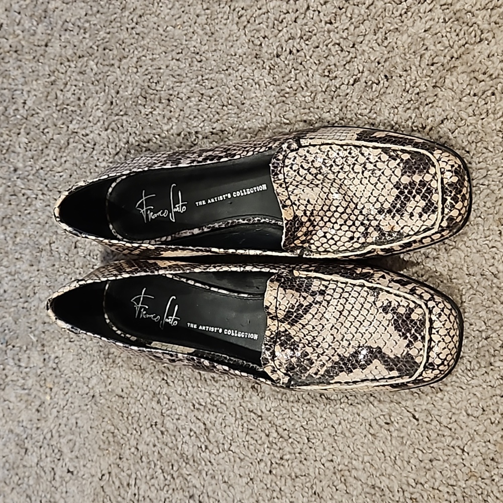 Franco Sarto Faux Snakeskin Loafers Size 7